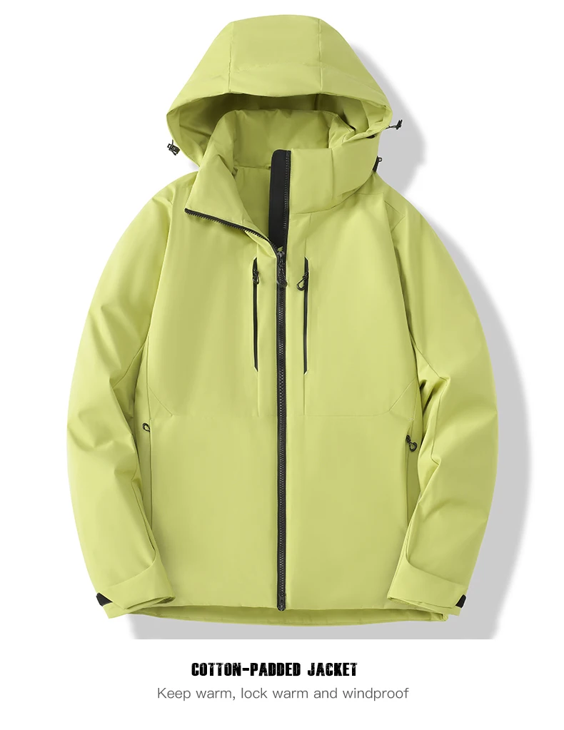 JNLN Warme Fleecejacke für Herren und Damen, wasserdicht, winddicht, Wintermantel, Unisex, Outdoor, Wandern, Camping, Skifahren, Klettern, Windjacke – Detail 18