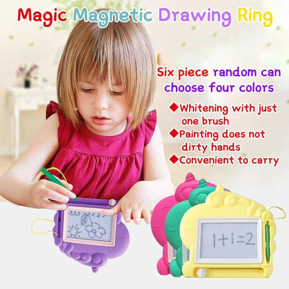 6Pcs Magnetic Drawing Board for Kids,Mini Doodle Boards,Erasable Doodle Board Drawing Toy,Educational Toys,Birthday Party Favors