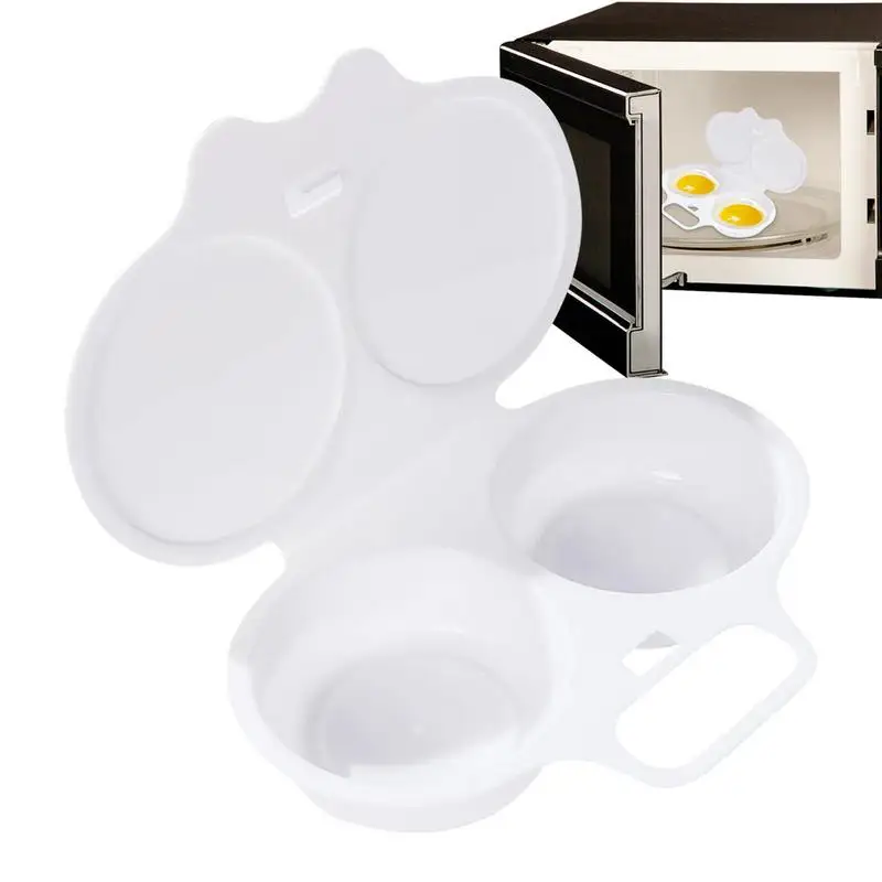 Microwave Egg Cooker Poached Egg Steamer Round DIY Eggs Boiler Poacher 2 Eggs Capacity For Noodles Easy To Use And Clean