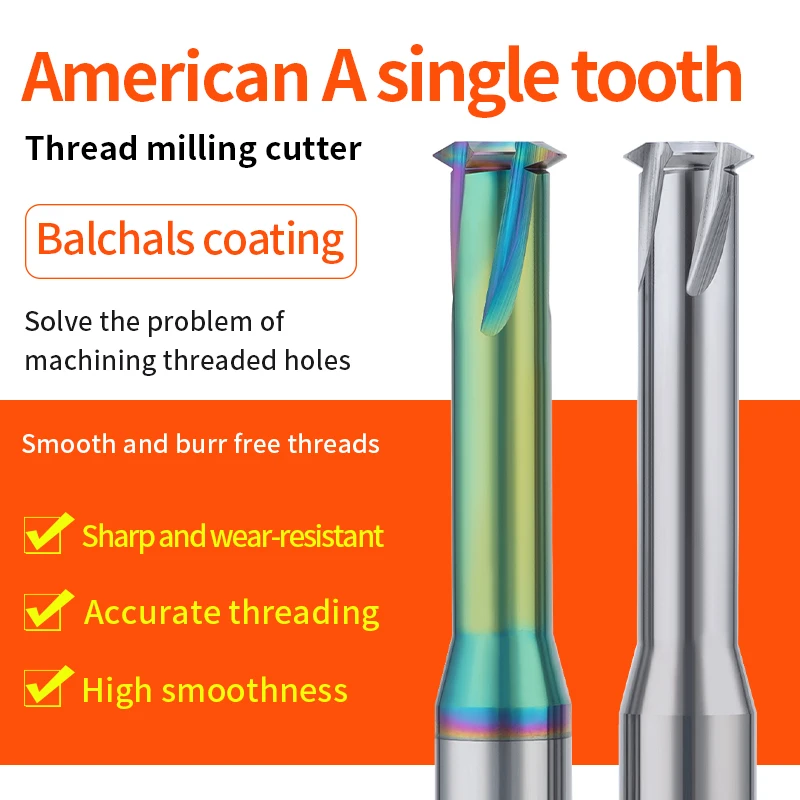 Thread Milling Cutter Machine Solid Carbide Single Tooth M1 M1.6 M2 M3 M4 M5 M6 M8 M10 M12 M14 end mills Cutter American UNF UNC