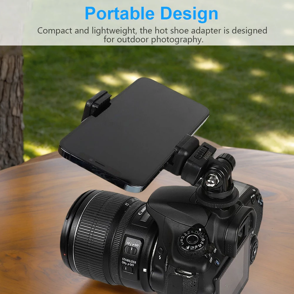 Telefoonstatiefhouder Clip met camera Flitsschoenhouder Smartphone-statiefbevestiging 360 graden draaibaar