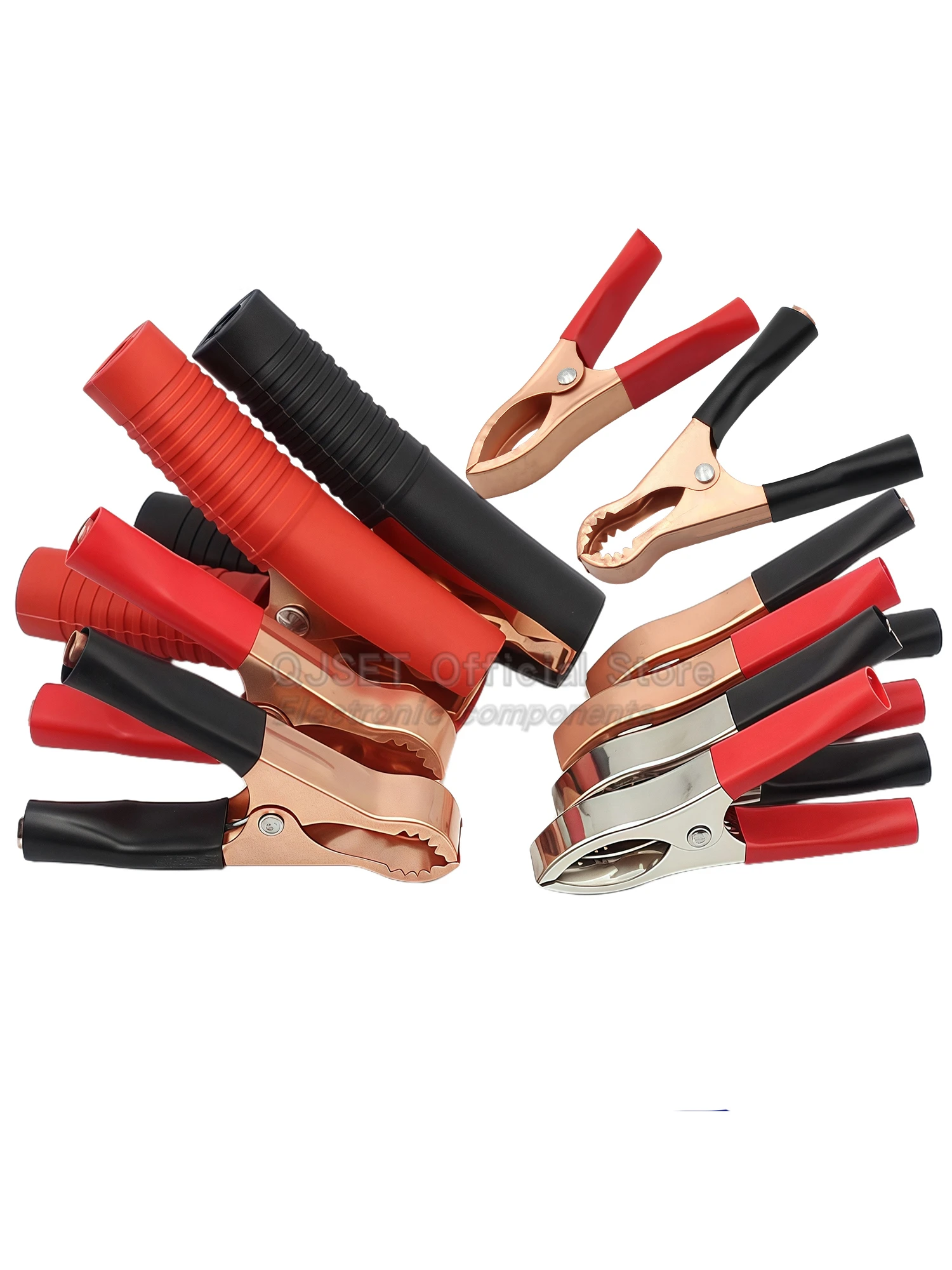 1 Set Red+Black 30A/50A/100A Alligator Clips Car/RV/Van Battery Test Lead Clips Alligator Clip Connector Plugs Jumper Test Clips