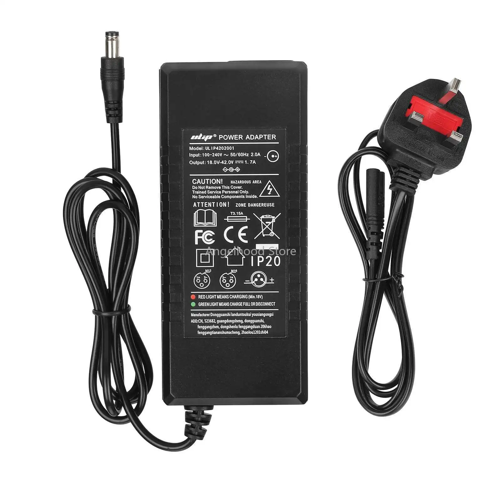 

Ulip18V~42V1.7ADC2.1 Charger for Electric Scooter Power Adapter Replacement Spare Parts EU/US/UK Plug