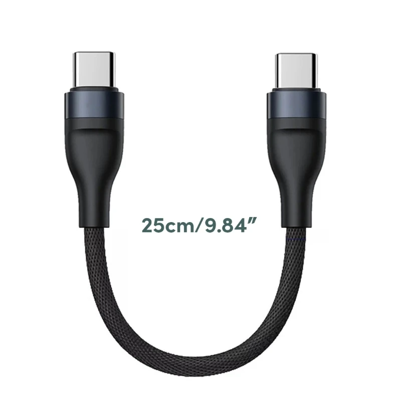 66W USB C Short Cable 25CM for Fast Charging and Data Transfer 480Mbps