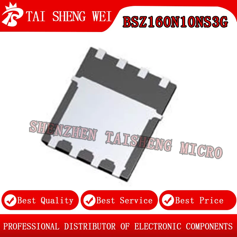 10PCS Brand New BSZ160N10NS3G 160N10N 100V 40A TSDSON-8 QFN High Current Low On-Resistance ...