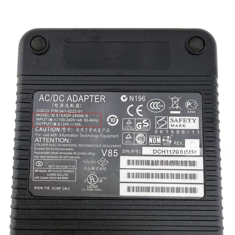 24V 10A 240W Power Supply Adapter EADP‑240AB‑B Replacement Charger for LED Light Monitor Power Accessory