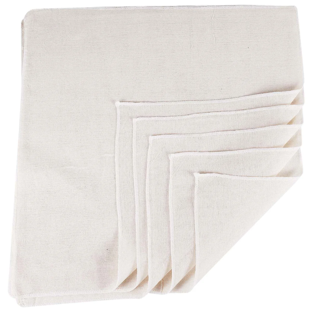 Muslin Cloths for Cooking, Pack of 5 (50X50CM), Unbleached, Cotton Reusable and Washable Cheese Cloths for Straining