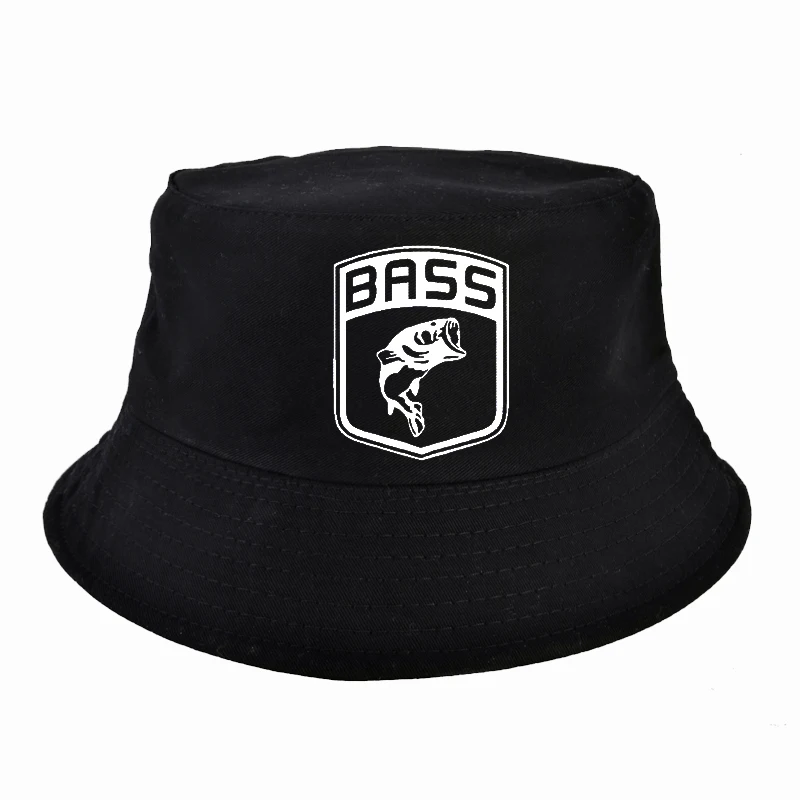 

Men Women Bass Fish Fishing Letter printing Bucket hats fashion Summer Unisex outdoor Hunting fishing Bucket Fisherman Bob cap