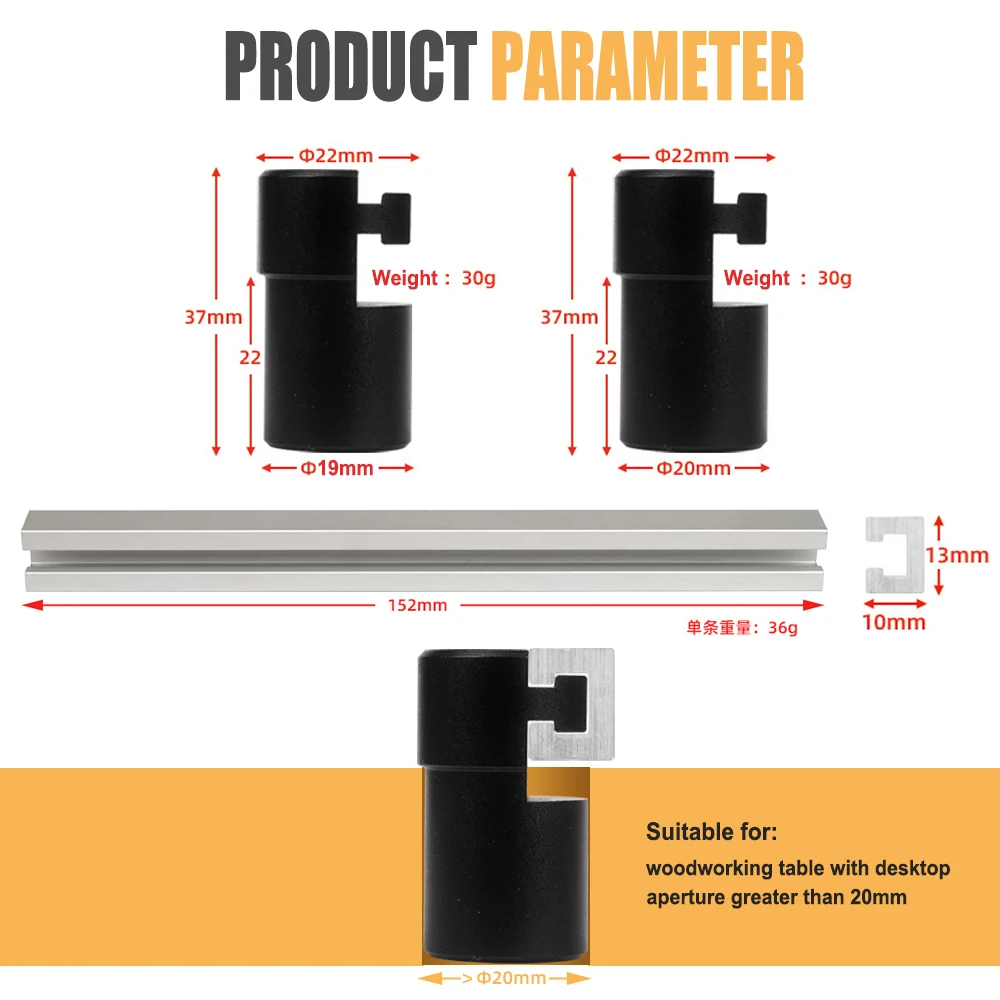 2 Pack Table Planing Stop Bench Dogs Clamp for T-Track Woodworking DIY Table Workbench Positioning Bench Planing Stop Baffle