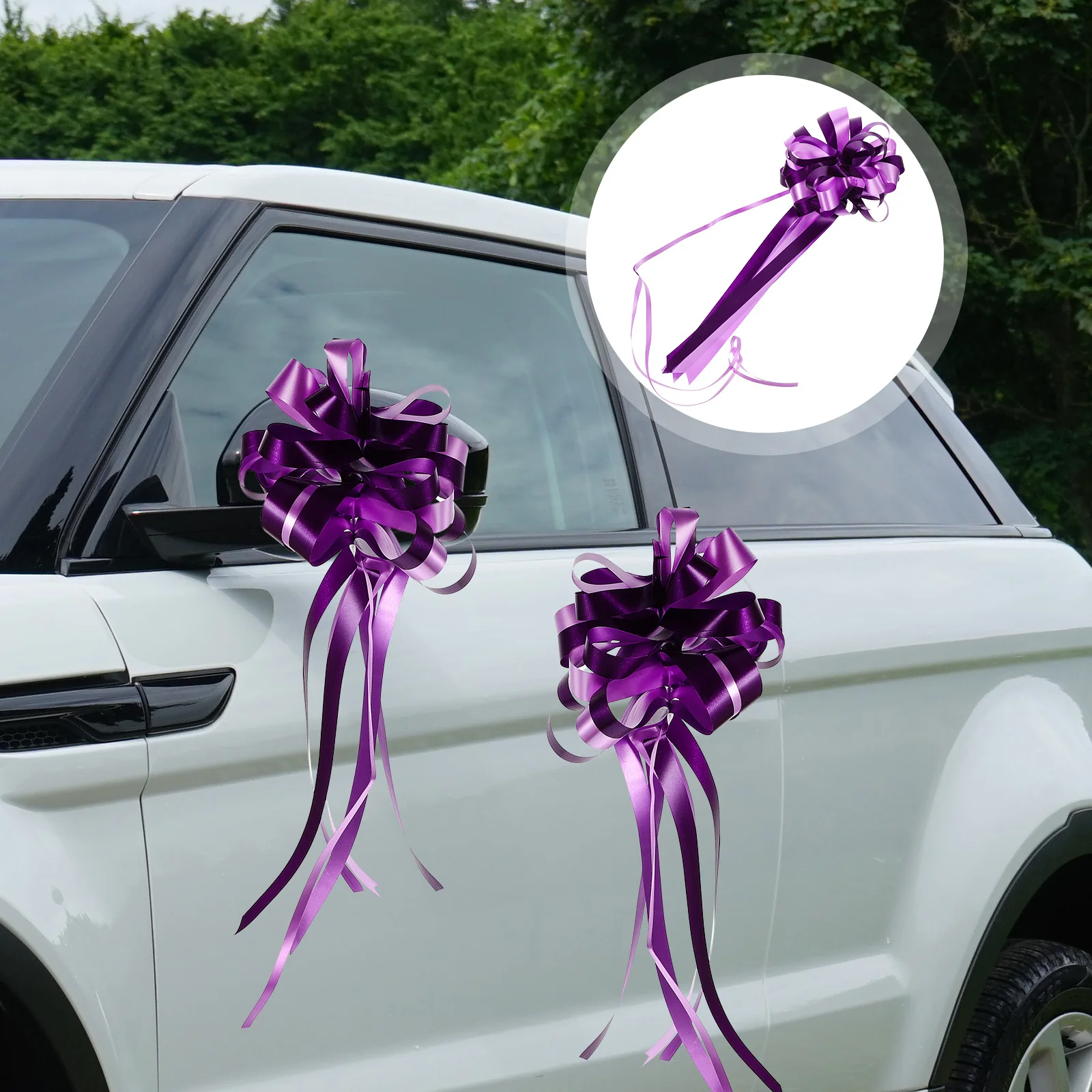 

10 Pcs Decoration Butterfly Flower Ribbon Pull Bow Car Wedding Decorations Gift Basket Purple Bows