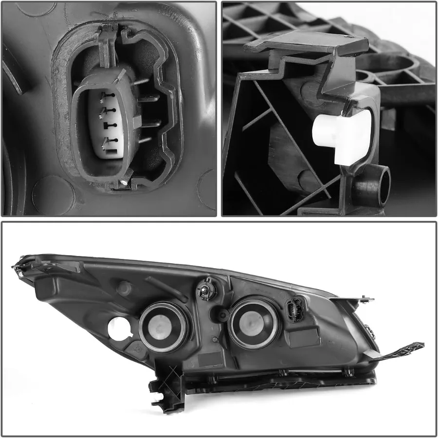 مجموعة مصابيح أمامية متوافقة مع 20132016 Ford Escape عدسات مدخنة يسار يمين مجموعة مصابيح أمامية زاوية شفافة لتقوية الليل المحسنة #4