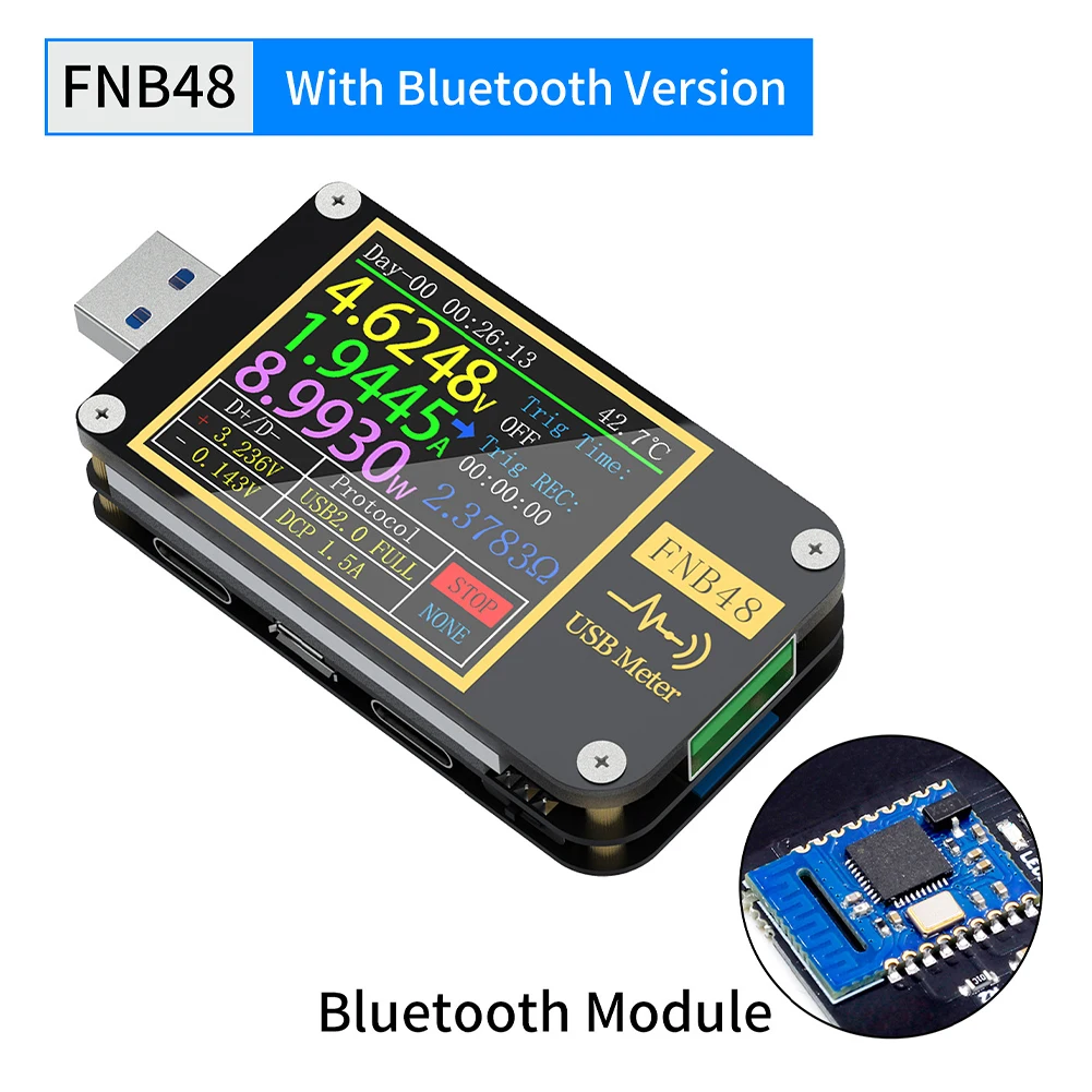 FNB48S Trigger Voltmeter Ammeter Type-C Current Quick Recharging Protocol Multimeter QC4 PD3.0 2.0 PPS Capacity Portable Tester