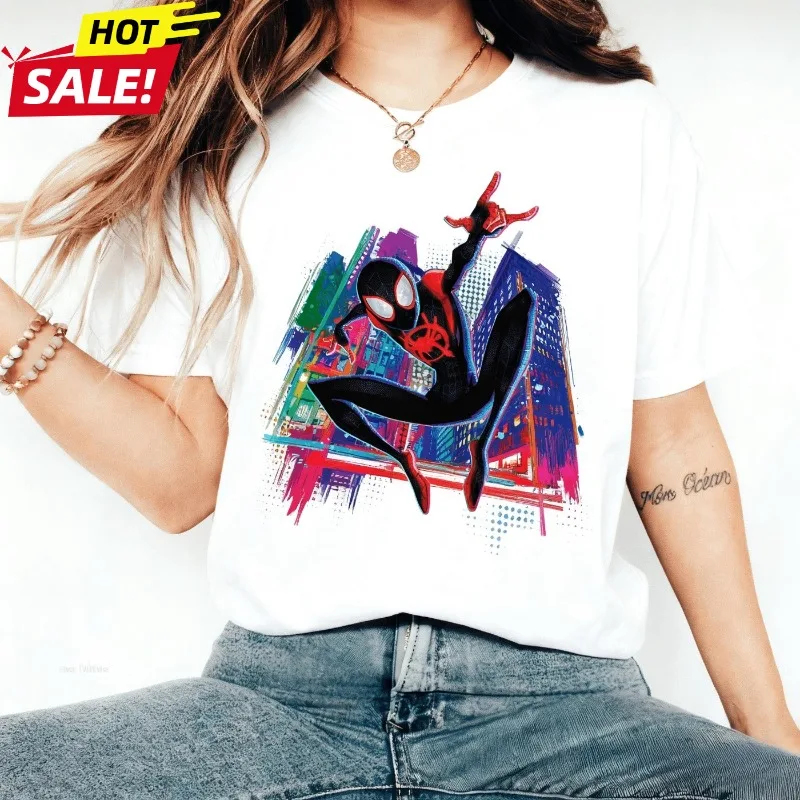 

Детская футболка 2026 с принтом «Человек-паук: Параллельные миры», комплект для родителей и детей, повседневная футболка из чистого хлопка для мальчиков и девочек