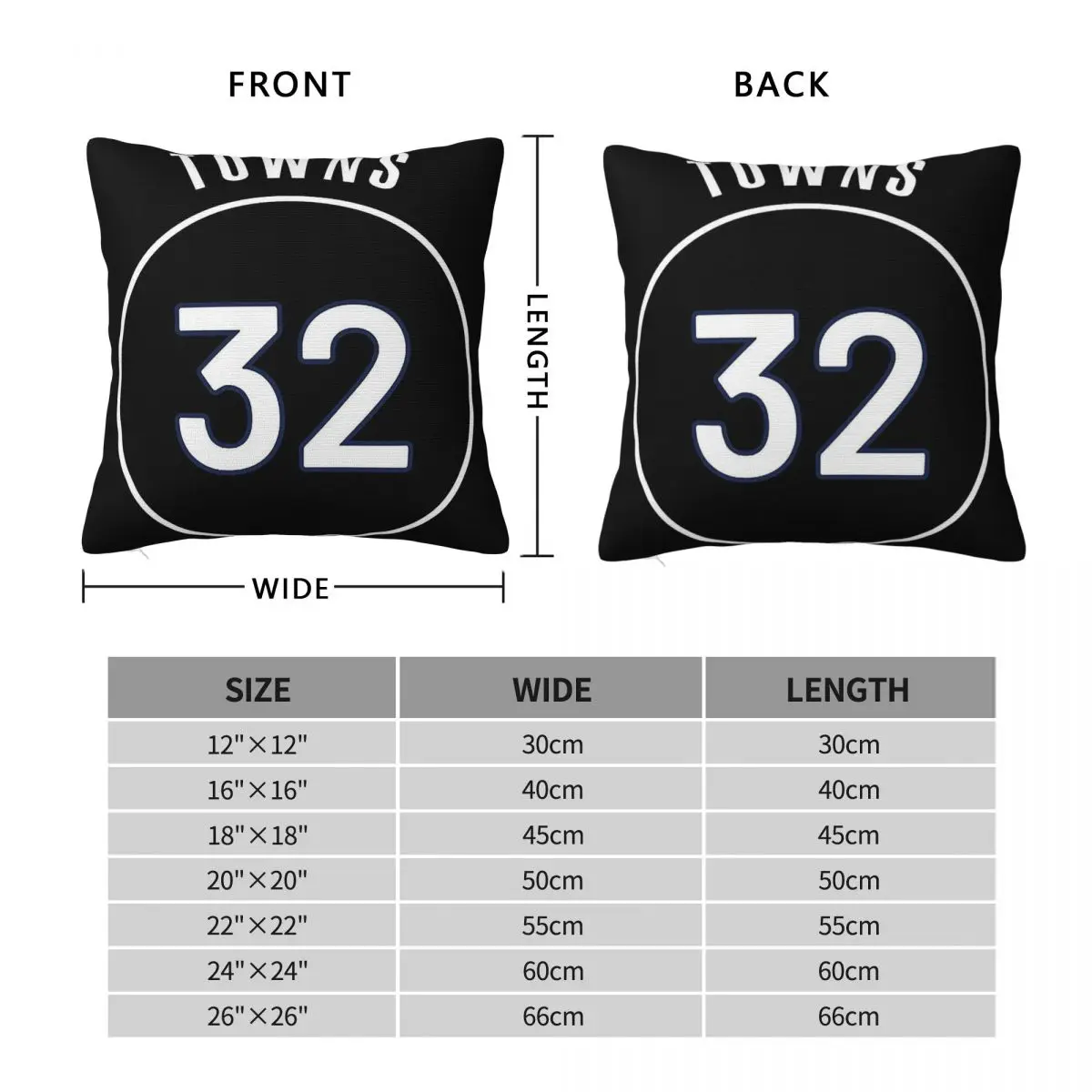 Karl-Anthony Towns Square Pillowcase Polyester Linen Velvet Pattern Zip Decor Pillow Case Home Cushion Cover