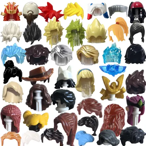 Building Blocks Compatible With Character Body Parts Accessories Two-Color Colored Girls Boy Hair Hairstyle Bricks Toy Gifts