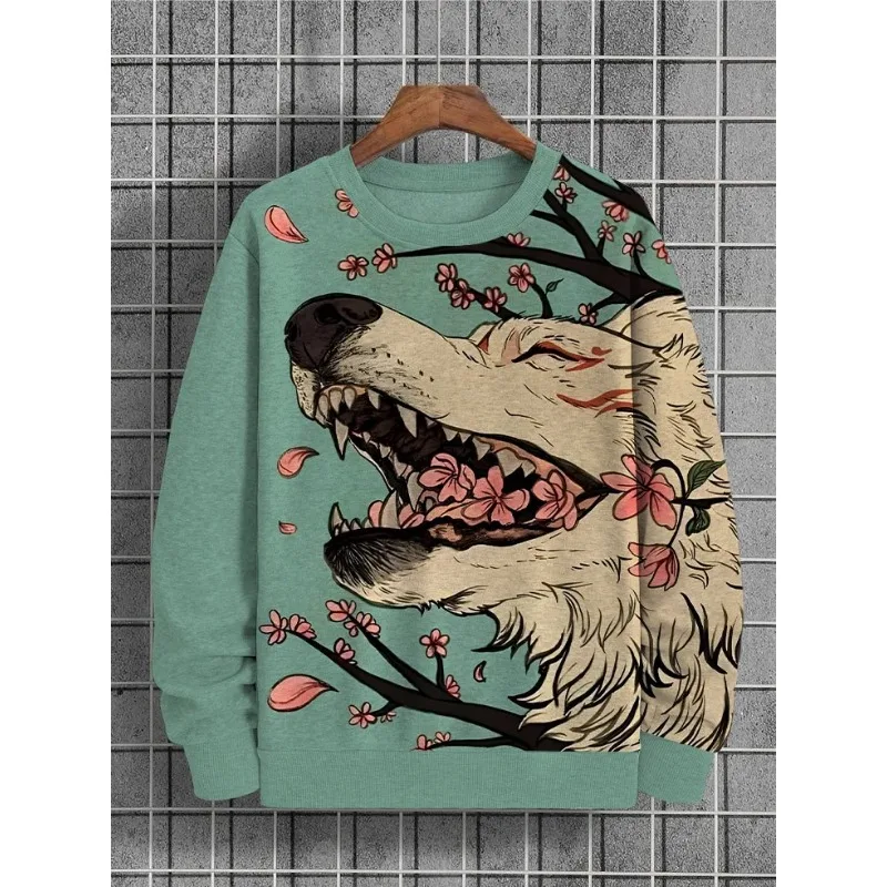 

Men's Fox Demon Cherry Blossom Art Print Casual Sweatshirt Funny Cool Anime Top Unisex Tracksuit New Harajuku Hip Hop Streetwear