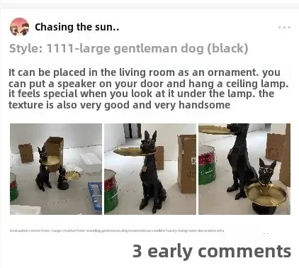HotLarge, Creative, Floor-to-ceiling, Gentleman Dog, Ornament Light Luxury Living Room Decoration TV Cabinet, Home, Tray, New Ho