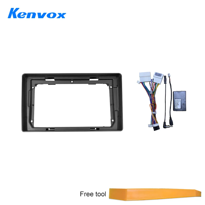 KENVOX Android Radio Frame For Renault Duster 2014 2017 9 inch 2DIN Fascia Stereo Panel Harness Wire Canbus Box Cord