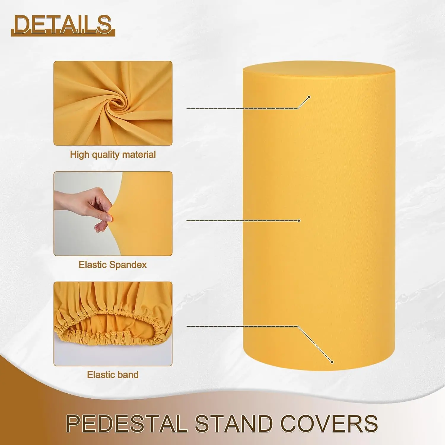 5pcs Cylinder Pedestal Stands Spandex Cylinder Covers Metal Elastic Cylinder for Birthday Wedding Decorations Without Shelves