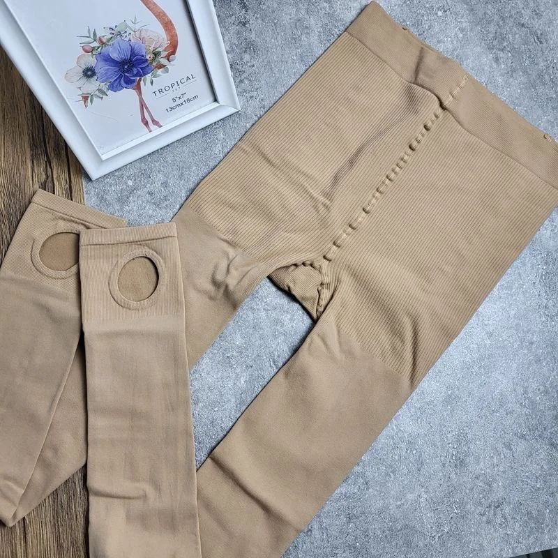 전문 어린이 및 소녀용 성인 발레 타이트 팬츠, 화이트 발레 댄스 타이트 팬츠(홀 포함), 점프수트, 롱 삭스