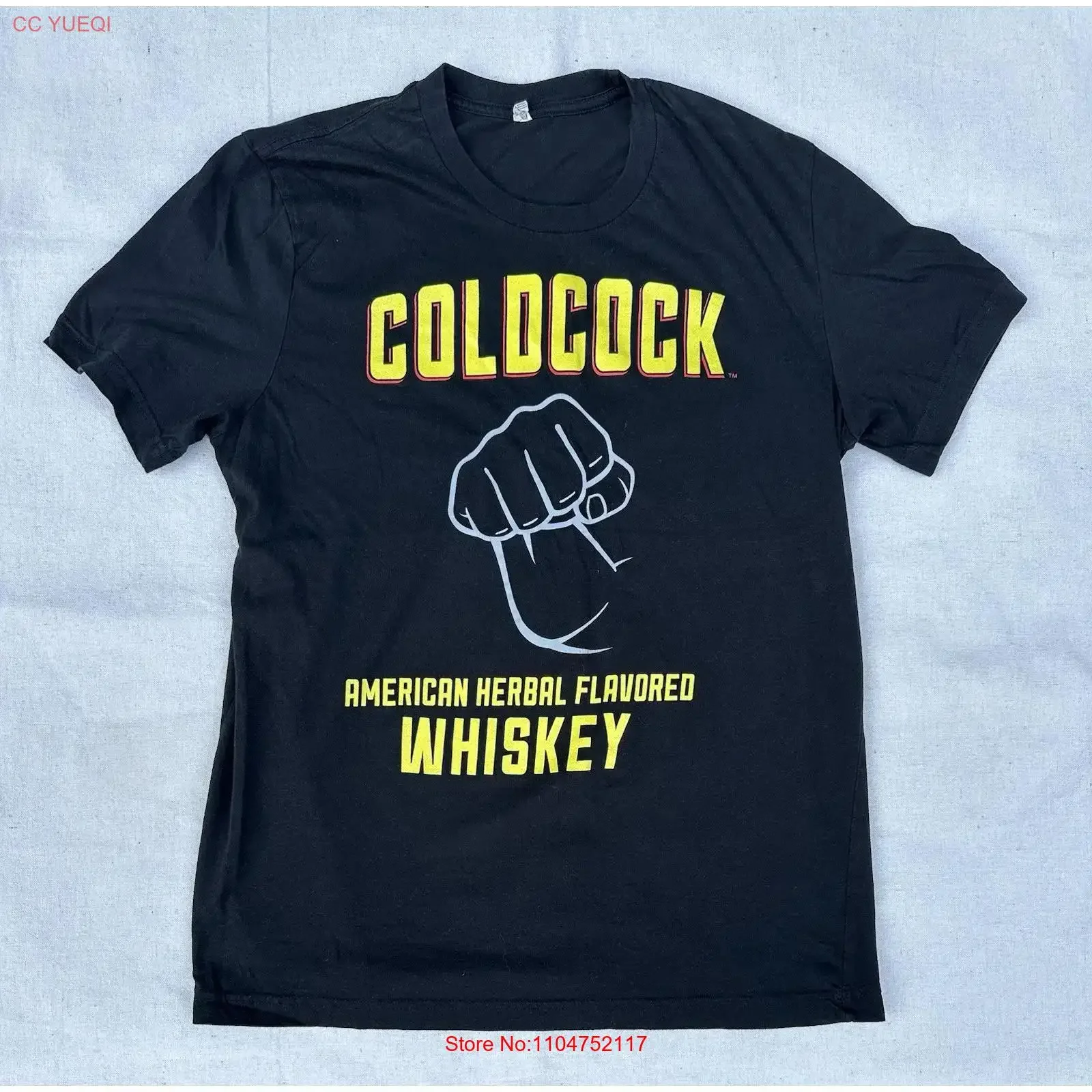 Coldcock Whiskey Promo T Shirt Sz L Booze Liquor Drinks Beer Bar Funny long or short sleeves vintage Washed Stretched Unisex
