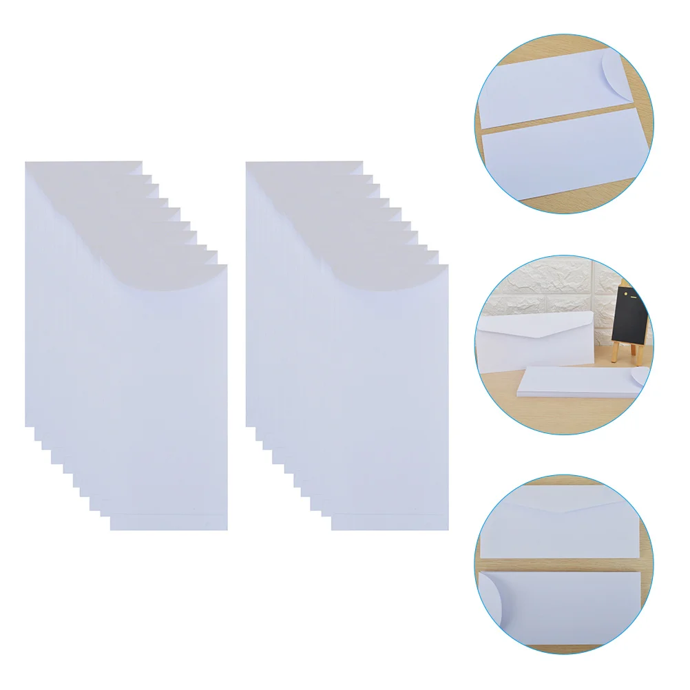 

20 Pcs Blank Envelope White Envelopes Ticket Double Sided Card Size Paper Letter Office Postage Mail