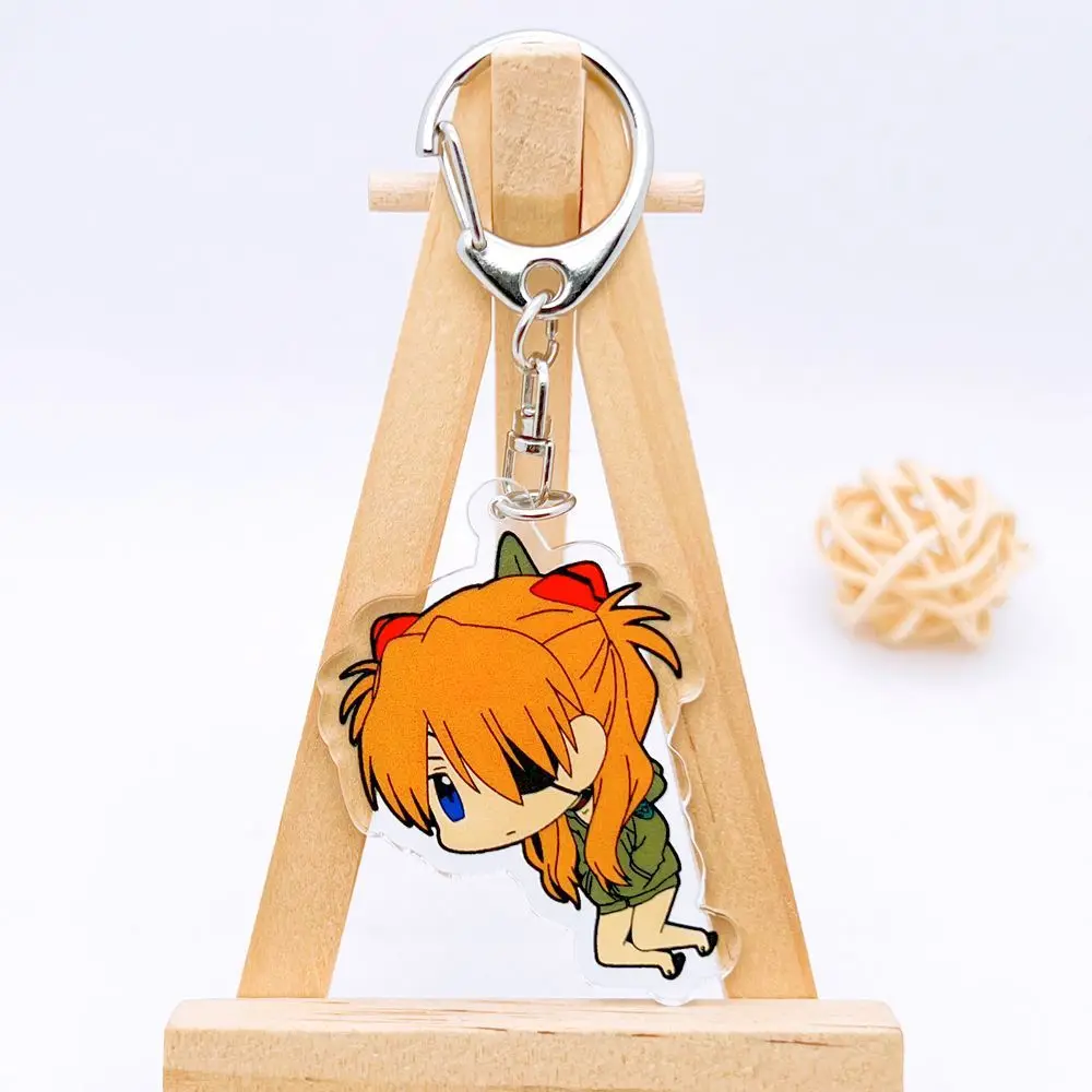 Neon Genesis Evangelion EVA Anime Acrylic Keychain Keyring Asuka Ayanami Rei Shinji Backpack Pendant Collectible Gift for Fans
