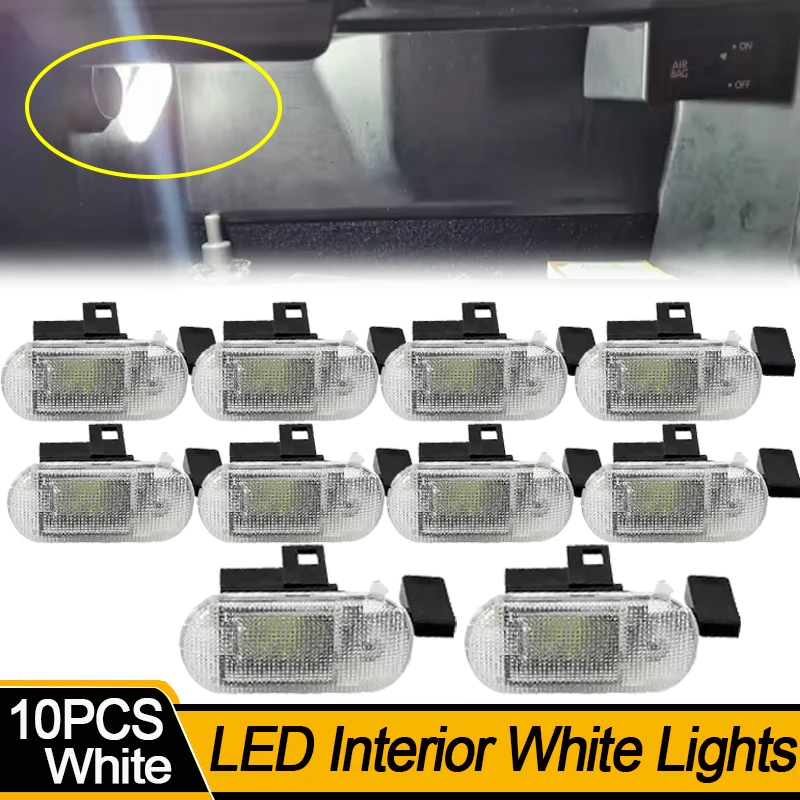 10PCS For VW Golf MK4 Bora Variant 1998-2005 Caddy MK3 Touareg 2011-2013 For Skoda Superb Yeti 2010-2013 LED Glove Box Light