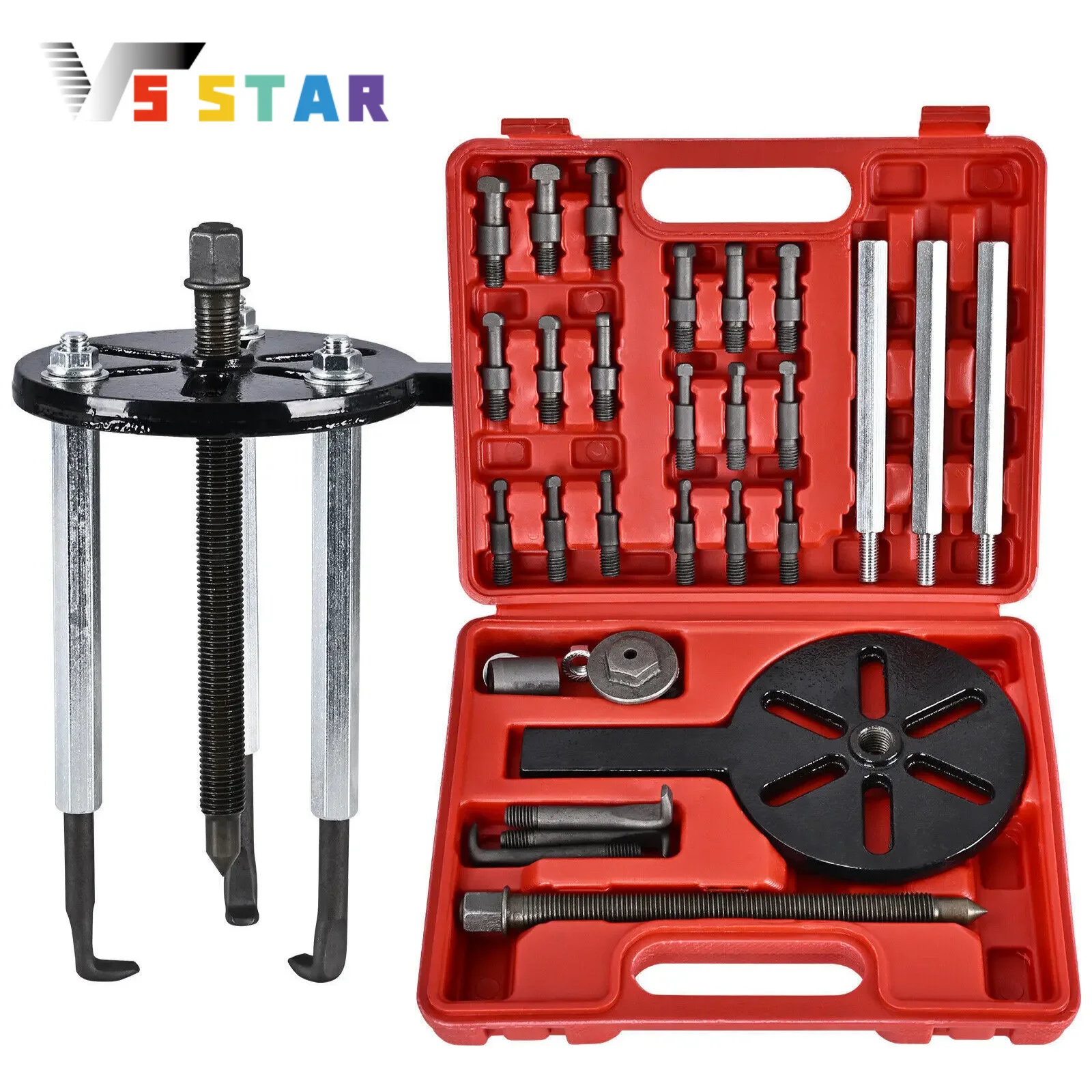 

6005 6006 6007 6008 Высококачественный съемник подшипников 21 в 1, инструмент для снятия внутреннего отверстия, набор трехкулачковых съемников, черный XLB-1102