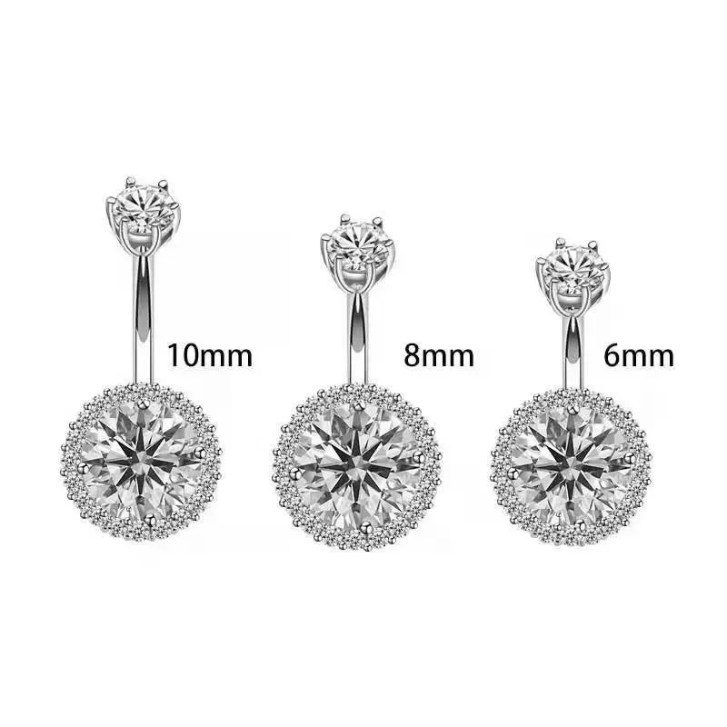 Moonso Fashion Halo 925 Sterling Silver Navel Belly Button Rings for Women  Party Gift Jewelry Wholesale Percing Para 7395