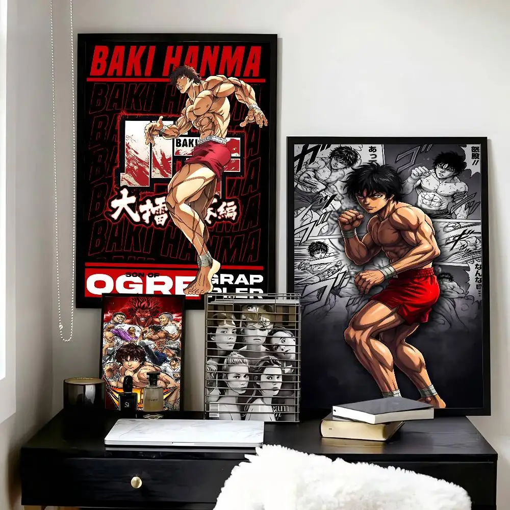 Hot Blood Anime B-Baki The Grappler  Posters High Quality Self-adhesive Wall Art Decorations Color Prints Sticky