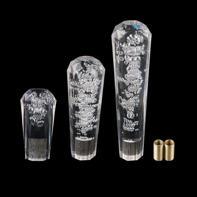 Perilla de palanca de cambios Manual para coche, palanca de cambios de cristal transparente con burbujas, 10cm, 15cm AT MT