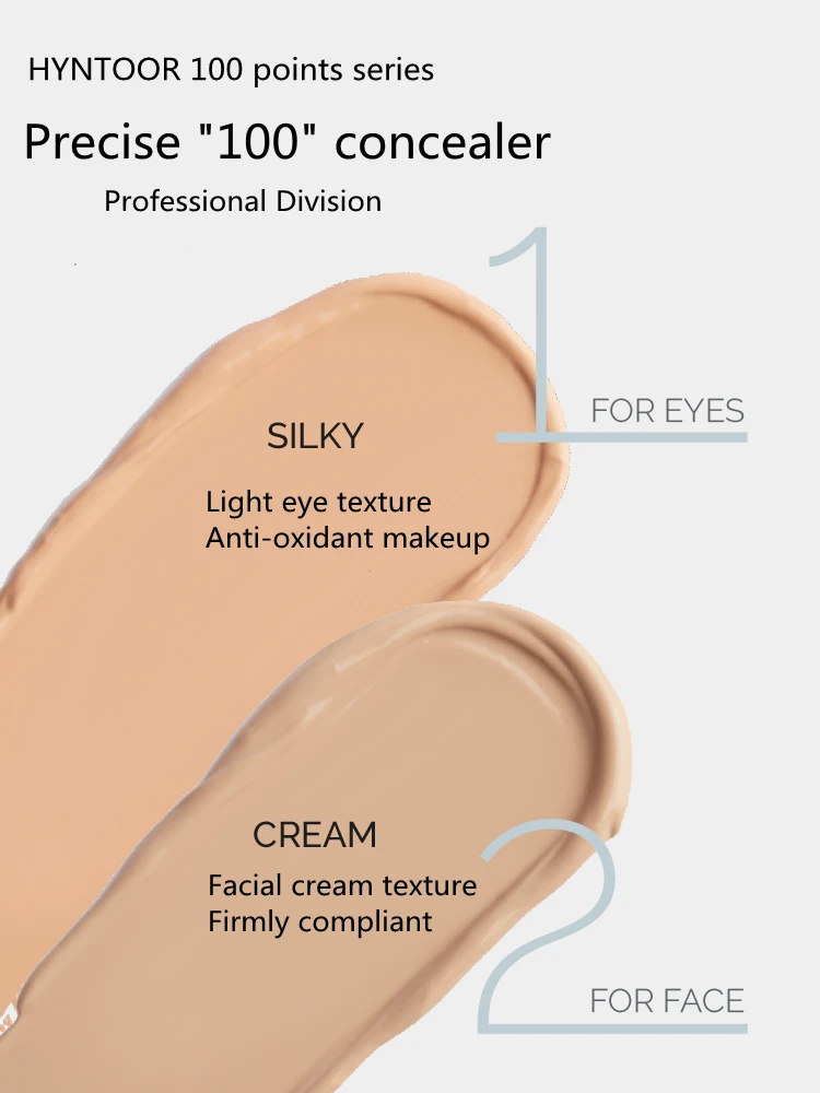 Hyntoor Concealer 100 Punkte Creme Professional für Augen, die dunkle Ringe unter den Augen bedecken langlebige Kosmetik Gesicht Make-up