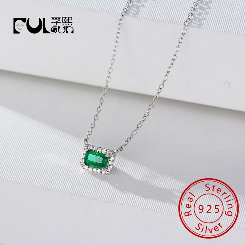 

Ожерелье из серебра 925 пробы с изумрудами для женщин