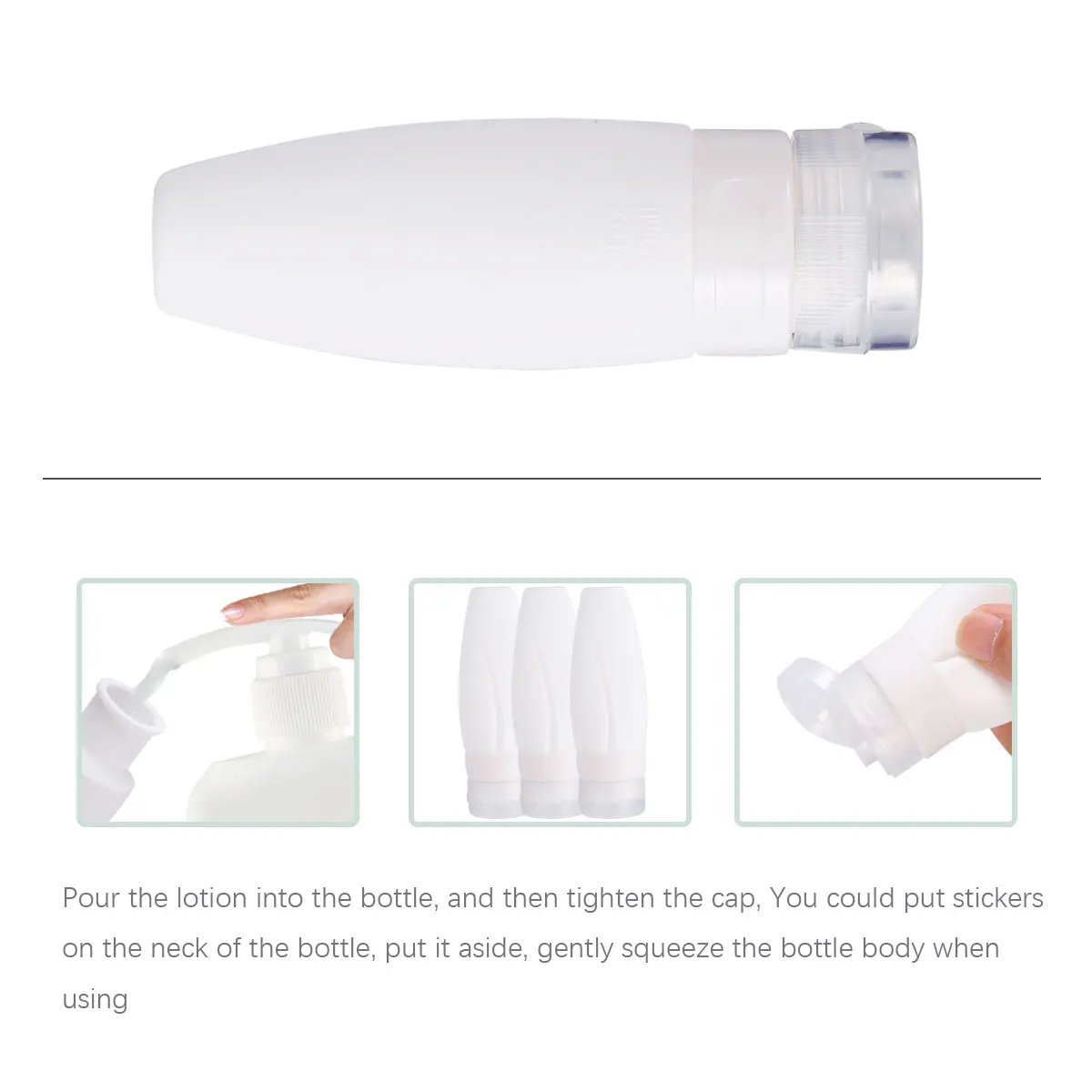 

4 Pcs Travel Toiletries Containers Portable Cosmetics Bottles Simple Sub Empty Pack White Lightweight Durable Safe Space Saving