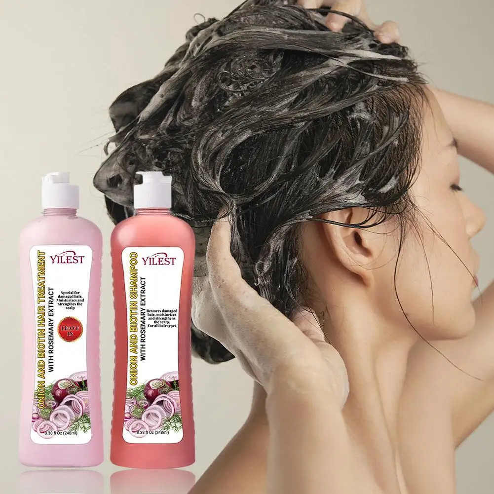 Shampoo naturale vegetale puro per tutti i tipi di capelli balsamo cura dei capelli diradamento rosmarino cipolla biotina Set di Shampoo al rosmarino