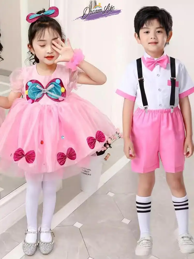 

Children's Performance Outfit Puffy Skirt Ballet Dance Costume Cute Princess Dress Knot Performance Dress Toddler G...