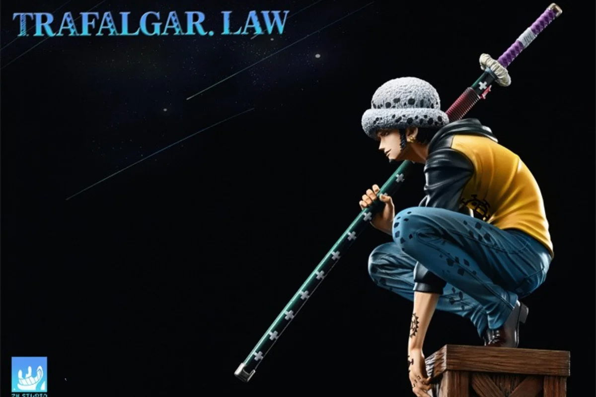 22Cm Pop Gk Zh Studio One Piece Trafalgar D. Water Law Anime Action Figure Limited Edition Model Garage Kit Statue Toys Gift