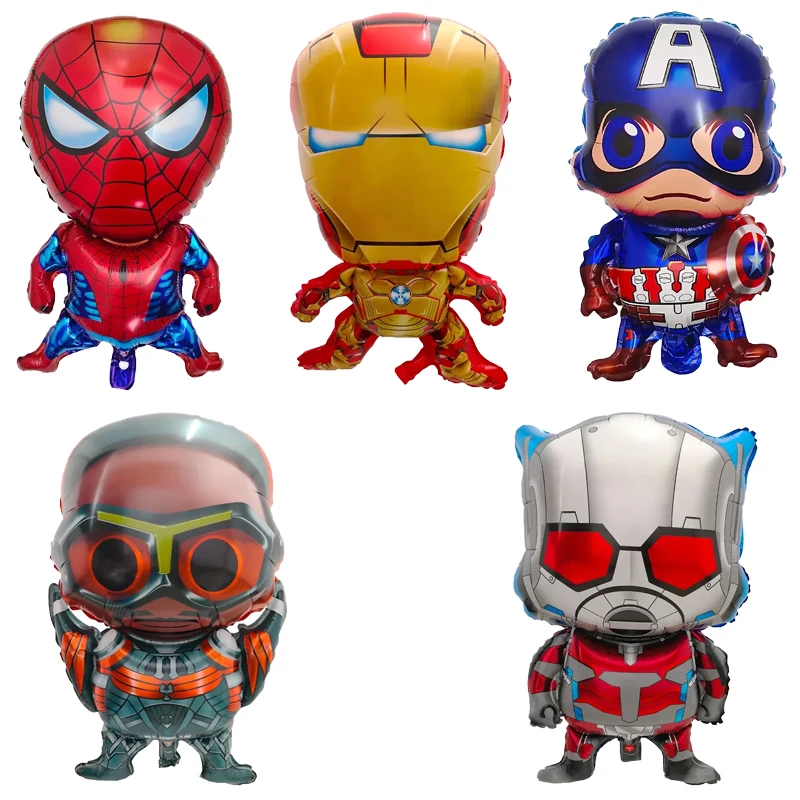 The Avengers Kids Party Decoration Spiderman Superhero ballon party decor Boy Children Birthday Aluminum balloons Kids Toy Set