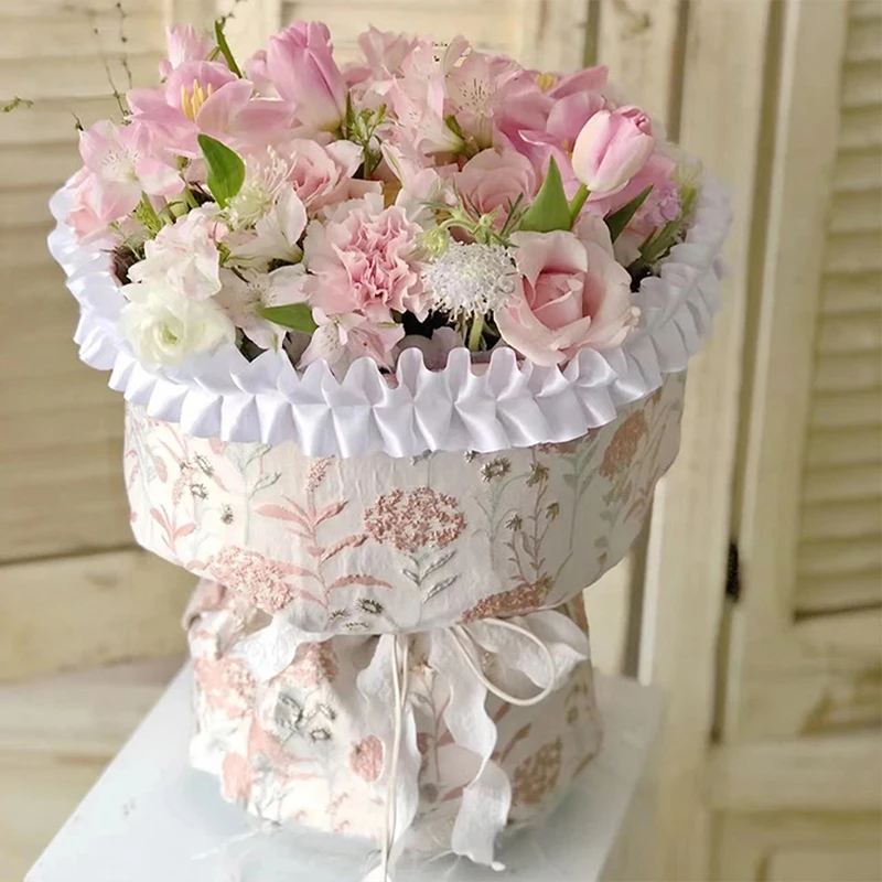 5cm*4M Double Layers Pleated Satin Ribbon Ruffle Trim for Bouquet Gift Wrapping DIY Bow Lolita Dress Bags Decor Accessories