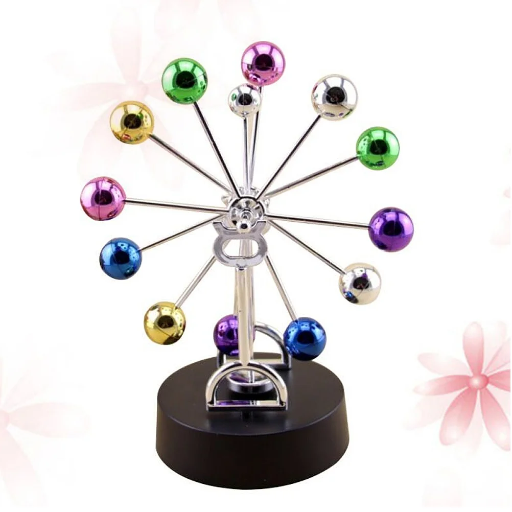 عجلة فيريس ملونة لسطح المكتب أداة علم الفيزياء الحركة الدائمة لمكتب ديكور المنزل والمدرسة تعليمية مونتيسوري #2