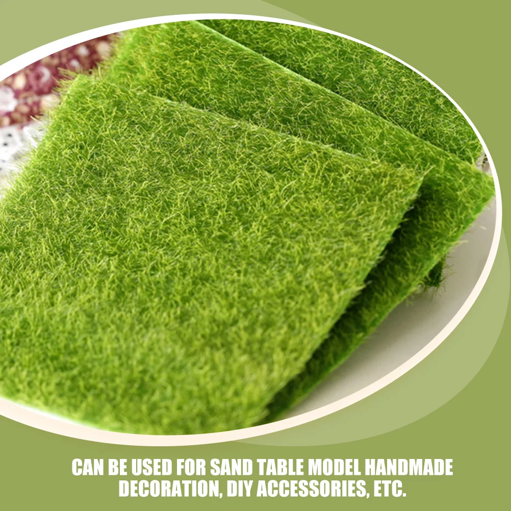 

4Pcs Artificial Turf Fake Grass Mat Durable Plastic Lawn Sand Table Decoration DIY Landscape Scenery Accessories