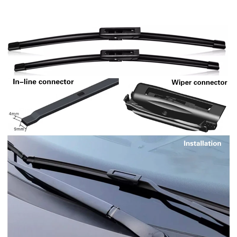 For Renault Captur Kaptur 2013 - 2016 Car Front Rear Wiper Blades Soft Rubber Windscreen Wipers Auto Windshield 26\