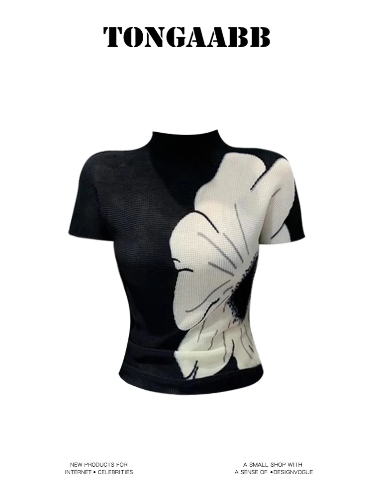 

Women Flower Graphic Print T-shirt Vintage Harajuku Y2k Tee Top Shoujo Girl Aesthetic Short Sleeve T-shirt 2000s Clothes Summer