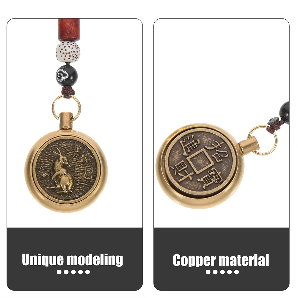 

Chinese Zodiac Bunny Pendant Vintage Coin Pendant Retro Decorative Hanging Ornament Lucky Chinese Fortune Car Charm