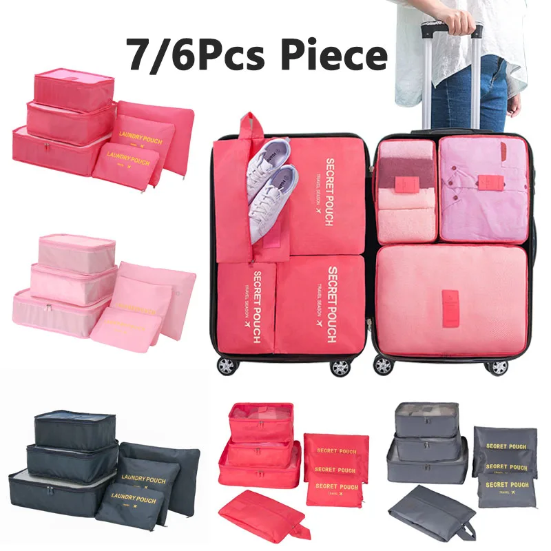 6/7PCS Set Travel Organizer Storage Bags Multifunction Packing Cube Bag For Clothes Tidy Portable Wardrobe Suitcase Pouch Case