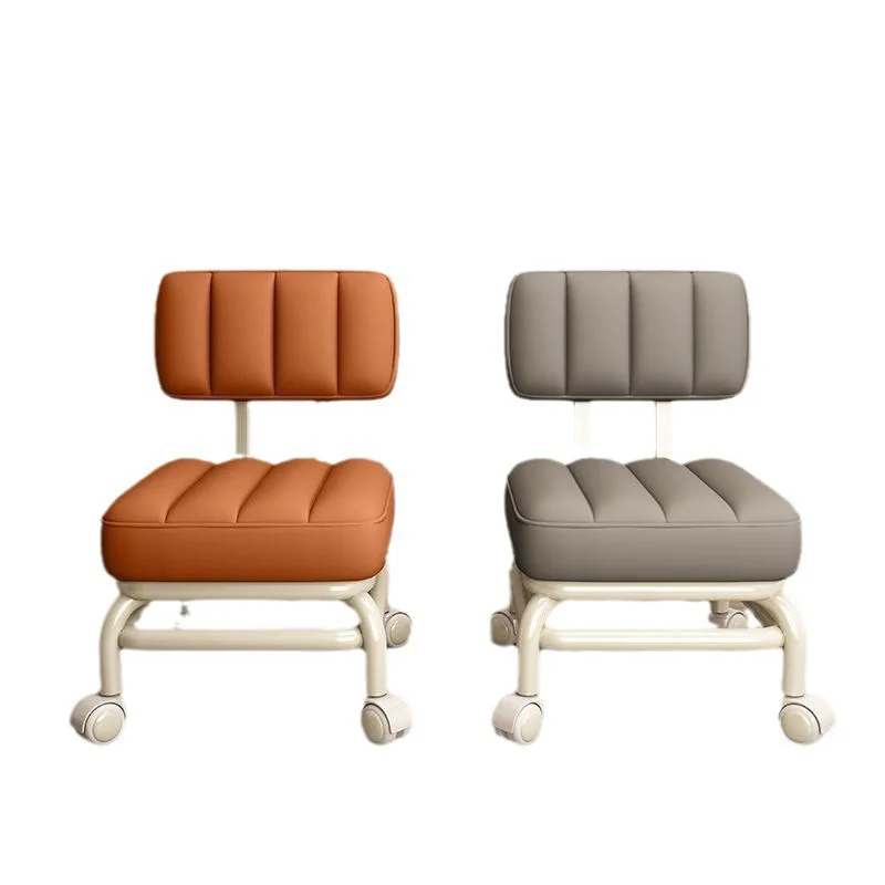stool backrest universal wheel soft bench with wheel Internet celebrity children sofa coffee table small chair pulley low stool