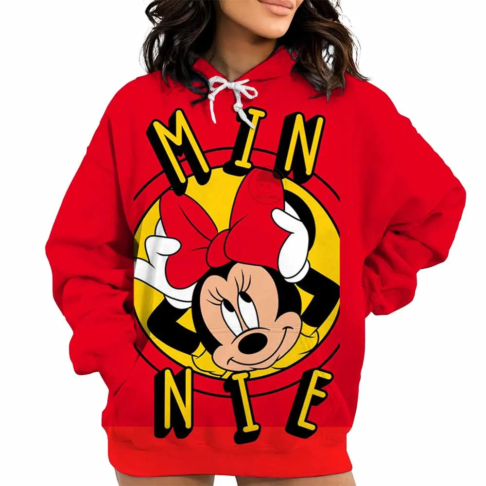 Spring Couple Outfit New Cartoon Disney Mickey Mouse Hoodie Best Friend Outfit Women Loose Hooded Pullover Hoodie Jacket Top