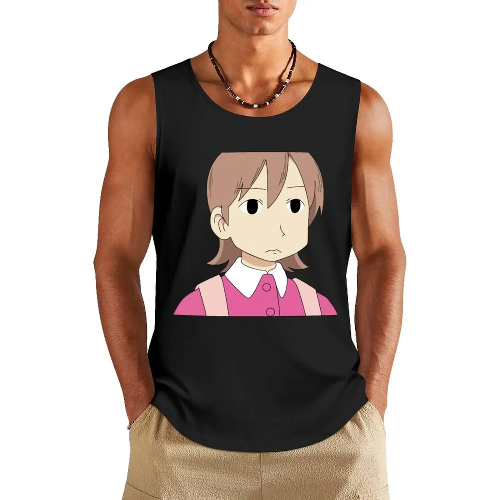 

Aioi Disappointed Nichijou Tank Top anime T-shirt man gym training accessories