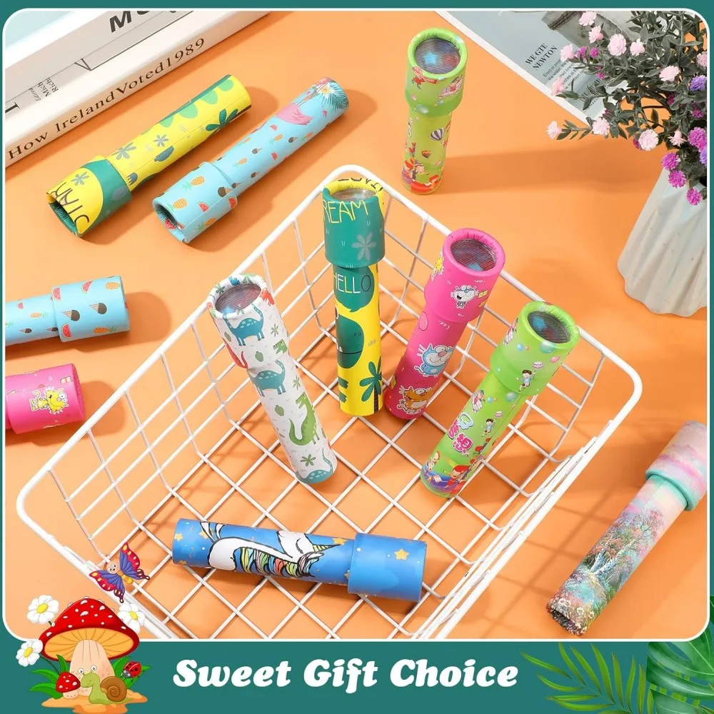 1 Pack Aesthetic Large Cartoon Kaleidoscope Gift, Cute Dinosaur Ocean Animal Rotating Optical Kaleidoscope, Kawaii Sensory Toy Gift for Kids Girls Boys Birthday Holiday Instagram Photo Prop